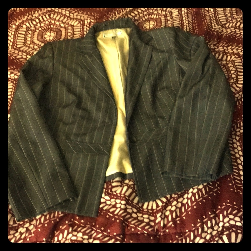 Grey Pinstriped Blazer